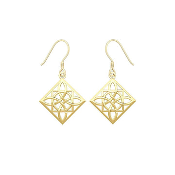 Celtic Knotwork Solid Gold Earrings GTE220 - Jewelry